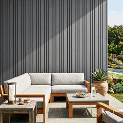 Exterior Wall Panel Composite Cladding 86mm Wide Slat - Grey Oak | 180cm / 290cm (Set of 4)