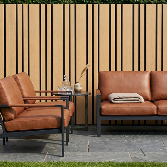 Exterior Wall Panel Composite Cladding 86mm Wide Slat - Light Oak | 180cm / 290cm (Set of 4)