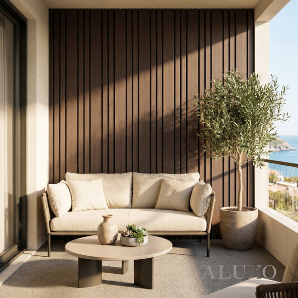 Kladd™ Wide Exterior Wall Panel Composite Cladding 86mm Slat - Smoked Oak | 180cm / 290cm (Set of 4)