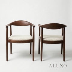 ALUXO® Journey 0.9m-1.8m Extendable Walnut Dining Set – 4-Leg Table with 4 Fern Oatmeal Bouclé Chairs