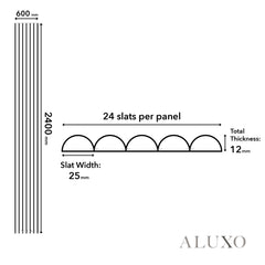 Flexii™ Flexible Oak Fluted Wall Panel | Premium Wood Slats 240cm x 60cm (Set of 2)