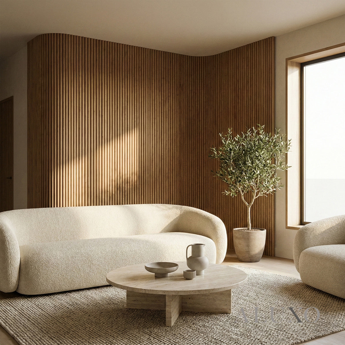 Flexii™ Flexible Walnut Fluted Wall Panel | Premium Wood Slats 240cm x 60cm (Set of 2)