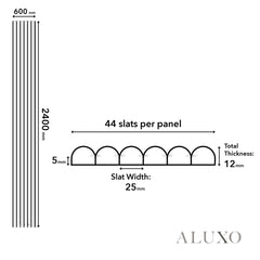 Flexii™ Flexible Oak Reeded Wall Panel | Mini Fluted Wood Slats 240cm x 60cm (Set of 2)