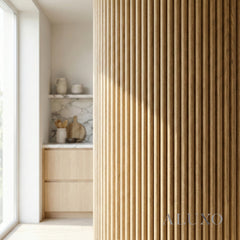 Flexii™ Flexible Oak Reeded Wall Panel | Mini Fluted Wood Slats 240cm x 60cm (Set of 2)