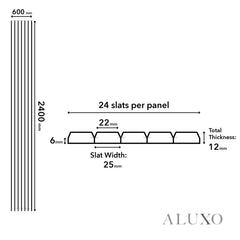 Flexii™ Flex Walnut Slatted Wall Panel | Flexible Wood Slats 240cm x 60cm (Set of 2)