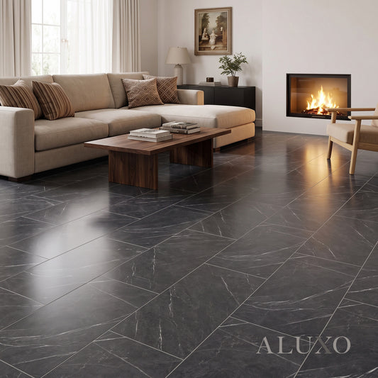 Fortis Floors™ Elementary Luxury LVT Stone Effect - Nero | 609mm x 304mm (3.7m² Pack)
