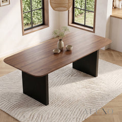 ALUXO® Genesis 180cm Walnut Dining Table - Slimline Fluted Base