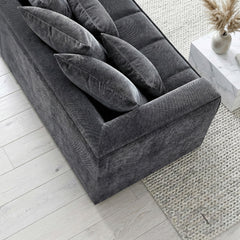 ALUXO® Gramercy Right Hand Facing (RHF) Corner Sofa – Steel Grey Velvet