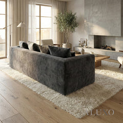 ALUXO® Gramercy Right Hand Facing (RHF) Corner Sofa – Steel Grey Velvet