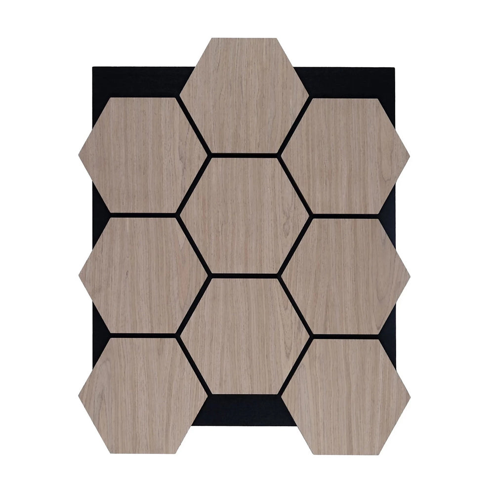 ALUXO® Acoustic Hexagon Wall Panel 70 x 60cm - Natural Oak