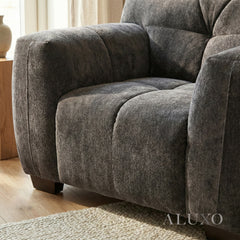 ALUXO® Harlem Armchair – Cocoa Chocolate Mermaid Velvet | Deep Channel Stitched