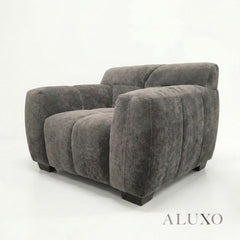 ALUXO® Harlem Armchair – Cocoa Chocolate Mermaid Velvet | Deep Channel Stitched