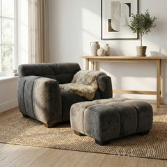 ALUXO® Harlem Modular Footstool – Cocoa Chocolate Mermaid Velvet