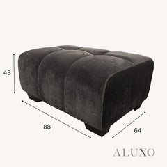 ALUXO® Harlem 2/3 Seater Sofa, Armchair & Footstool – Cocoa Chocolate Velvet