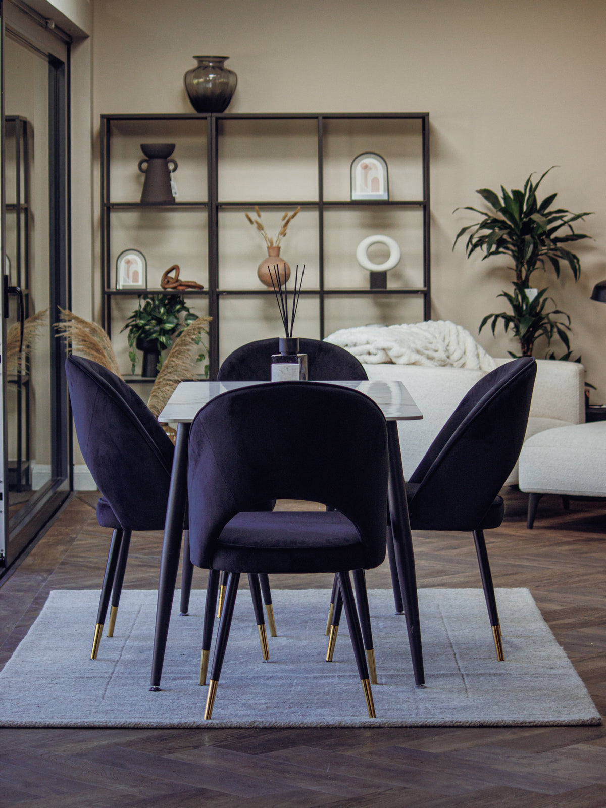 Bjorn Dining Chair in Black Velvet