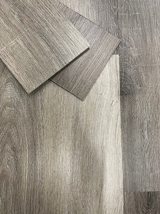 ALUXO® Signature Self Adhesive Vinyl Flooring Tiles - Wood Effect Silver Grey Mix | 36pcs (5m² area)