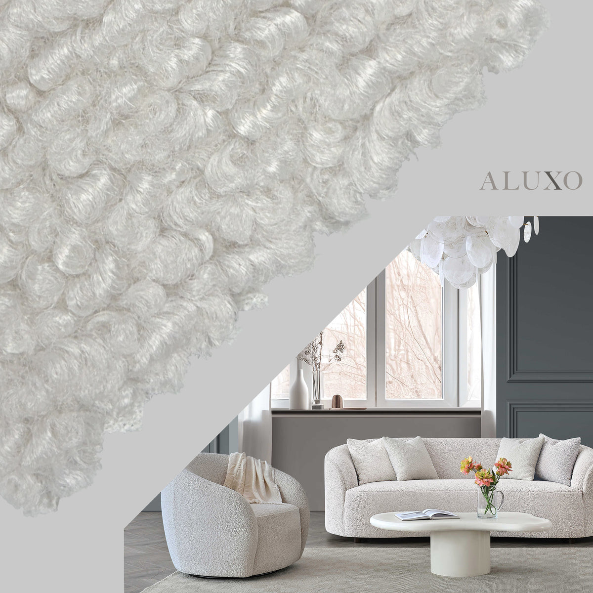 FREE SAMPLE – Teddy Bouclé – Latte | Nolita Sofa Swatch
