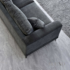 ALUXO® Lenox 3 & 2 Seater Sofa – Steel Grey Velvet | Mid-Century Modern Comfort