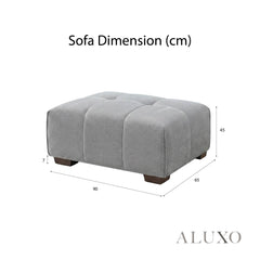 ALUXO® Leonard Modular Footstool – Cloudy Grey Bouclé