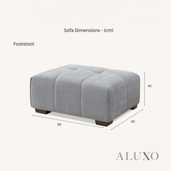 ALUXO® Leonard Left Hand Corner Sofa – Cloudy Grey Bouclé Fabric
