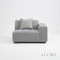 ALUXO® Leonard Left Hand Facing (LHF) Corner Sofa – Cloudy Grey Bouclé