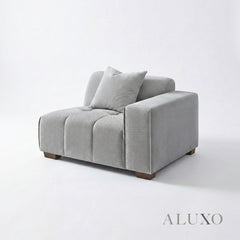ALUXO® Leonard Left Hand Facing (LHF) Corner Sofa – Cloudy Grey Bouclé