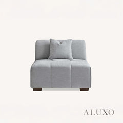 ALUXO® Leonard Left Hand Corner Sofa – Cloudy Grey Bouclé Fabric