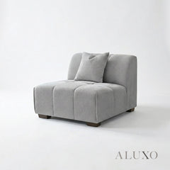 ALUXO® Leonard Left Hand Facing (LHF) Corner Sofa – Cloudy Grey Bouclé
