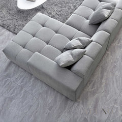 ALUXO® Leonard Right Hand Corner Sofa – Cloudy Grey Bouclé Fabric