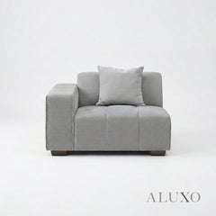 ALUXO® Leonard Right Hand Facing (RHF) Corner Sofa – Cloudy Grey Bouclé