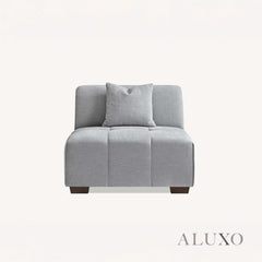 ALUXO® Leonard Right Hand Corner Sofa – Cloudy Grey Bouclé Fabric