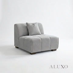 ALUXO® Leonard Right Hand Facing (RHF) Corner Sofa – Cloudy Grey Bouclé