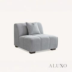 ALUXO® Leonard Right Hand Corner Sofa – Cloudy Grey Bouclé Fabric