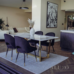 Loki 1.8m Rectangular Dining Set – Sintered Stone Table with 4/6 Bjorn Velvet Chairs
