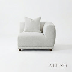 ALUXO® Lottie 5-Piece Modular Corner Sofa – Polar Bouclé | Customisable Layout