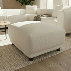 ALUXO® Lottie Modular Footstool – Polar Bouclé | Upholstered Ottoman