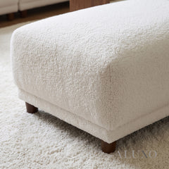 ALUXO® Lottie Modular Footstool – Polar Bouclé | Upholstered Ottoman