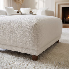 ALUXO® Lottie Modular Footstool – Polar Bouclé | Upholstered Ottoman