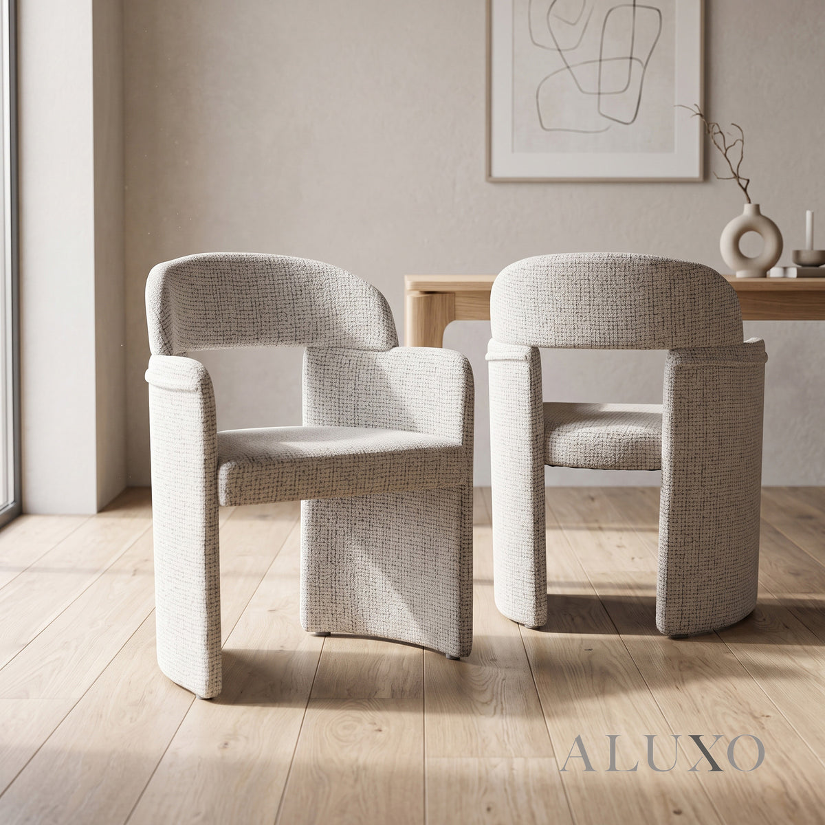 ALUXO® Madrid Boucle Dining Chair – Set of 2