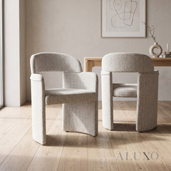 ALUXO® Madrid Boucle Dining Chair – Set of 2