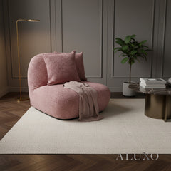 Miami Accent Swivel Sofa Chair | 360° Cozy Bouclé Fabric, Armless Tube Design | Green / Blue / Blush