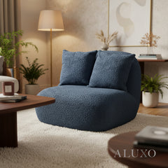 Miami Accent Swivel Sofa Chair | 360° Cozy Bouclé Fabric, Armless Tube Design | Green / Blue / Blush