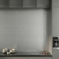 Mosaic Wall Tiles - Brick Chrome 30cm x 30cm (Set of 10) | Self Adhesive