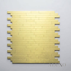 Mosaic Wall Tiles - Brick Gold 30cm x 30cm (Set of 10) | Self Adhesive