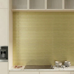 Mosaic Wall Tiles - Brick Gold 30cm x 30cm (Set of 10) | Self Adhesive