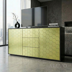 Mosaic Wall Tiles - Hexagon Gold 30cm x 30cm (Set of 10) | Self Adhesive