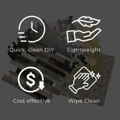 Mosaic Wall Tiles - Brick Black 30cm x 30cm (Set of 10) | Self Adhesive