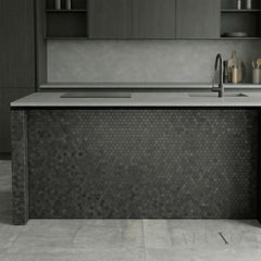 Mosaic Wall Tiles - Mini Hexagon Black 30cm x 30cm (Set of 10) | Self Adhesive