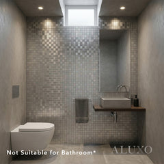 Mosaic Wall Tiles - Square Chrome 30cm x 30cm (Set of 10) | Self Adhesive