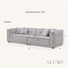 ALUXO® Murray 4-Seater Sofa & Chair Set – Putty Bouclé Fabric